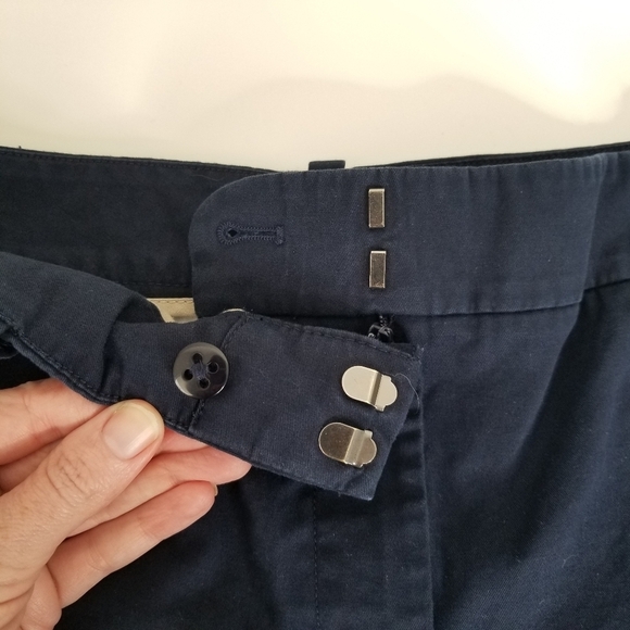 Talbots Navy Blue Cotton Chino Shorts 10 Inch Inseam Size 12 - Picture 6 of 9